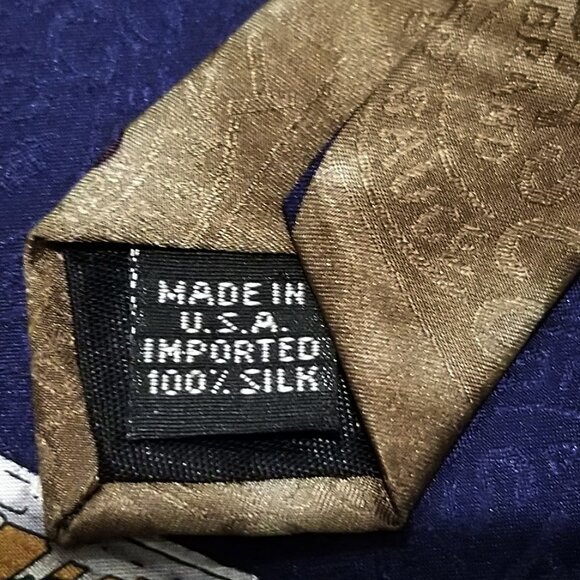 NWT Vintage 90s TABASCO 100% Silk Neck Tie Mardi Gras Alligator New Orleans - Picture 7 of 7